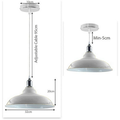 LEDSone Industrial Style Pendant light Green and Chrome Ceiling Light with Shade
