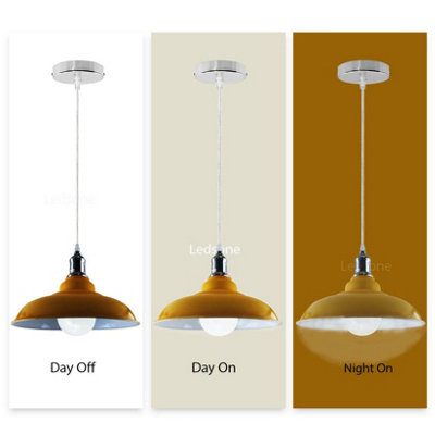 LEDSone Industrial Style Pendant light Green and Chrome Ceiling Light with Shade