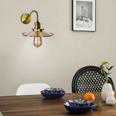 thumbnail image 2 of Baycheer Vintage Industrial Brass Wall Sconce – Metal Farmhouse Light Fixture 2 of 6