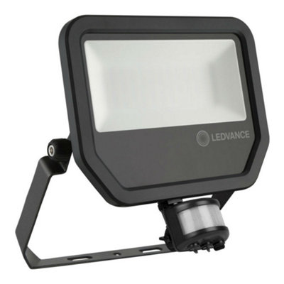 Ledvance  FL PFM 50W/4000K SYM 100 S BK LED Floodlight Fitting with PIR Sensor 4000K - 50 Watt (Black)