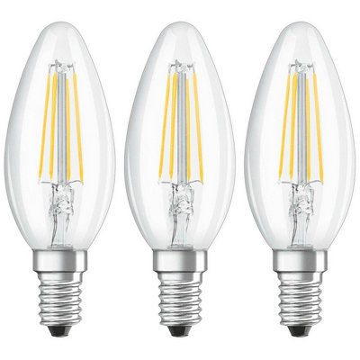 Ledvance LED Candle 4.8W E14 Dimmable Performace Class Warm White Clear (3 Pack)