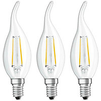 Ledvance LED Candle 4W E14 Flame Tip Performance Class Warm White Clear (3 Pack)