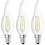Ledvance LED Candle 4W E14 Flame Tip Performance Class Warm White Clear (3 Pack)