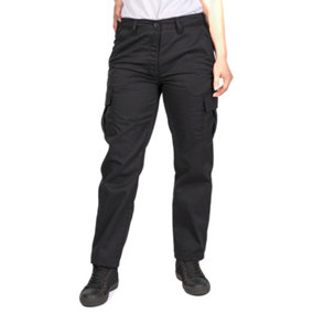 Lee Cooper Workwear Ladies Classic Cargo Work Trouser, Black, 10 (28" Short Leg)