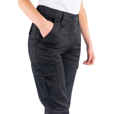 Lee Cooper Workwear Ladies Classic Cargo Work Trouser, Black, 18 (28" Short Leg)