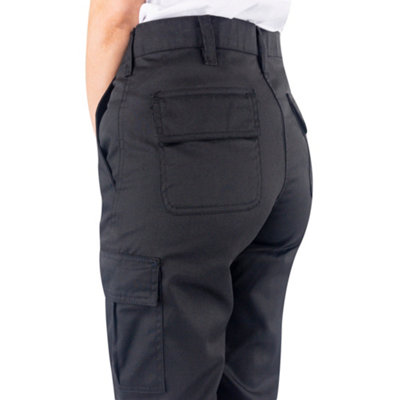 Lee Cooper Workwear Ladies Classic Cargo Work Trouser, Black, 18 (28" Short Leg)