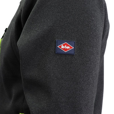 Lee Cooper Workwear Mens Bonded Fleece Thermal Sweater, Charcoal/Marl, 2XL