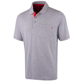 Lee Cooper Workwear Mens Chest Pocket Classic Polo Shirt, Grey, 2XL