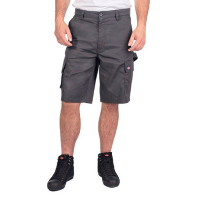 Lee Cooper Workwear Mens Classic Cargo Shorts, Grey, 30W