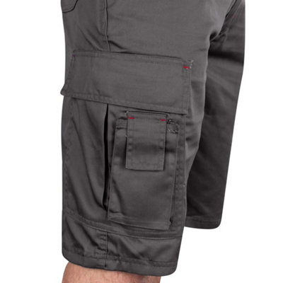 Lee Cooper Workwear Mens Classic Cargo Shorts, Grey, 30W