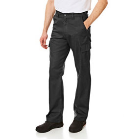 Lee Cooper Workwear Mens Classic Cargo Work Trousers, Black, 30W (29" Short Leg)