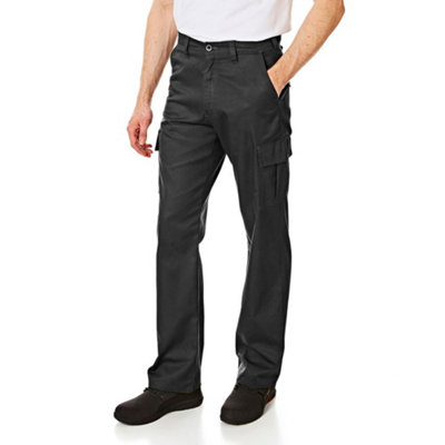 Lee Cooper Workwear Mens Classic Cargo Work Trousers, Black, 32W (29 ...