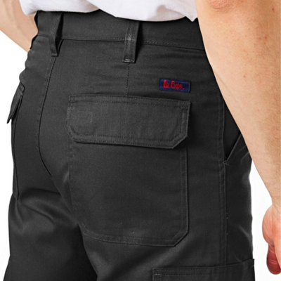 Lee Cooper Short Cargo Classique Homme - Workwear Résistant, Noir, 32W - Poches Multiples