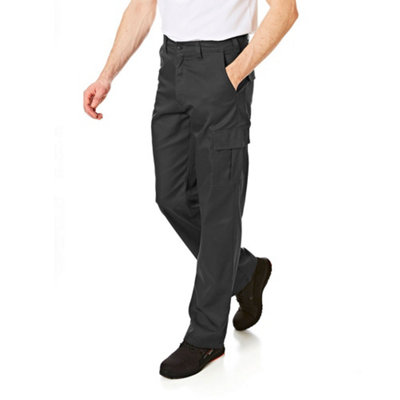 Lee Cooper Workwear Mens Classic Cargo Work Trousers, Black, 36W (33" Long Leg)