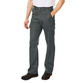 Lee Cooper Workwear Mens Classic Cargo Work Trousers, Grey, 30W (29" Short Leg)