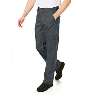 Lee Cooper Workwear Mens Classic Cargo Work Trousers, Grey, 30W (33" Long Leg)