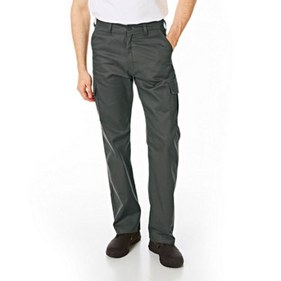 Lee Cooper Workwear Mens Classic Cargo Work Trousers, Grey, 30W (33" Long Leg)