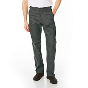 Lee Cooper Workwear Mens Classic Cargo Work Trousers, Grey, 34W (33" Long Leg)