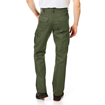 Lee Cooper Workwear Mens Classic Cargo Work Trousers, Khaki, 34W (29" Short Leg)
