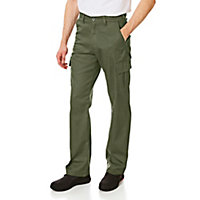 Lee Cooper Workwear Mens Classic Cargo Work Trousers, Khaki, 34W (31" Reg Leg)