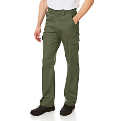 Lee Cooper Workwear Mens Classic Cargo Work Trousers, Khaki, 36W (33" Long Leg)