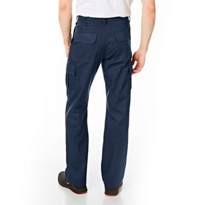 Lee Cooper Workwear Mens Classic Cargo Work Trousers, Navy, 30W (29" Short Leg)