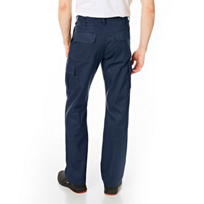 Lee Cooper Workwear Mens Classic Cargo Work Trousers, Navy, 32W (29" Short Leg)