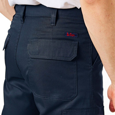 Lee Cooper Workwear Mens Classic Cargo Work Trousers, Navy, 32W (29" Short Leg)
