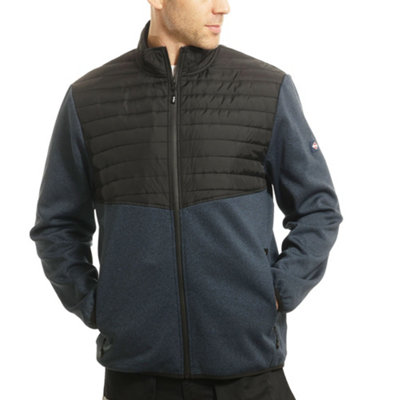 Lee Cooper Workwear Mens Fleece Body Sleeves Padded Work Jacket Black Blue Marl L DIY at B Q