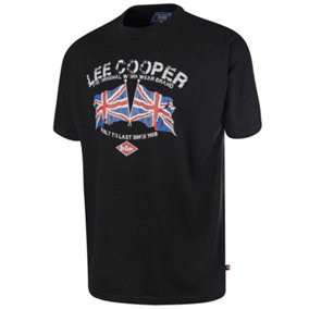 Lee Cooper Workwear Mens Graphic Print T-Shirt, Black, 2XL