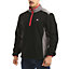 Lee Cooper Workwear Mens Half Zip Thermal Fleece Top, Black/Grey, 2XL