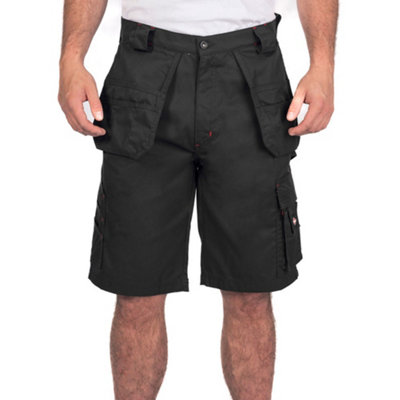 Lee Cooper Workwear Mens Holster Pocket Cargo Shorts, Black, 32W