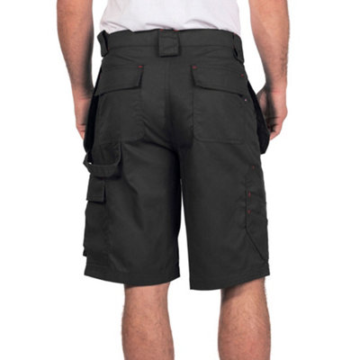Lee Cooper Workwear Mens Holster Pocket Cargo Shorts, Black, 32W