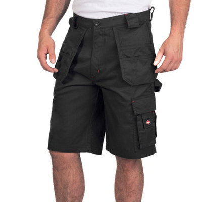 Lee Cooper Workwear Mens Holster Pocket Cargo Shorts, Black, 36W