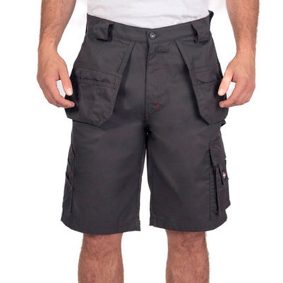 Lee Cooper Workwear Mens Holster Pocket Cargo Shorts, Grey, 40W