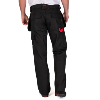 Lee Cooper Workwear Mens Holster Work Cargo Trousers, Black, 38W (31" Reg Leg)
