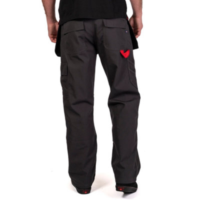Lee Cooper Workwear Mens Holster Work Cargo Trousers, Grey/Black, 34W (33" Long Leg)