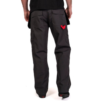 Lee Cooper Workwear Mens Holster Work Cargo Trousers, Grey/Black, 42W (33" Long Leg)