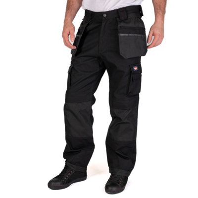 Lee Cooper Workwear Mens Knee Pad Holster Pocket Work Trouser, Black, 32W (33" Long Leg)