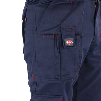 Lee Cooper Workwear Mens Multi Pocket Cargo Work Trousers, Navy, 34W (33" Long Leg)