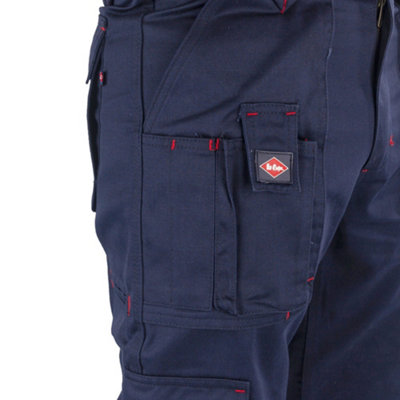 Lee Cooper Workwear Mens Multi Pocket Cargo Work Trousers, Navy, 40W (33" Long Leg)