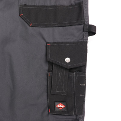 Lee Cooper Workwear Mens Multi Tool Pocket Cargo Shorts, Grey, 36W