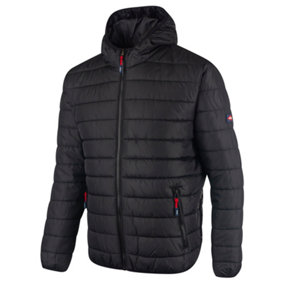 Lee Cooper Workwear Mens Padded Windproof Showerproof Thermal Padded Jacket, Black, XL