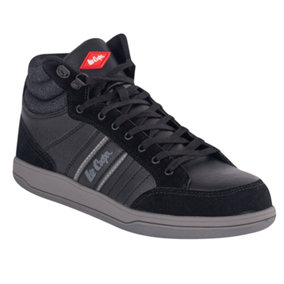 Lee Cooper Workwear Mens S1P SRA Mid Cut Safety Ankle Boot, Black/Grey, UK 10/EU 44