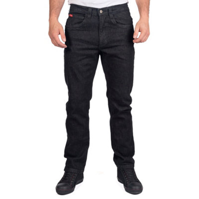Lee Cooper Heren Stretch Denim Werk Jean, Zwart, 42W / 33L