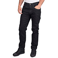 Lee Cooper Workwear Mens Straight Leg Stretch Denim Jean, Black, 38W (31" Reg Leg)