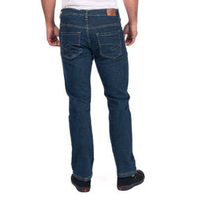 Lee Cooper Workwear Mens Straight Leg Stretch Denim Jean, Navy, 32W (31" Reg Leg)