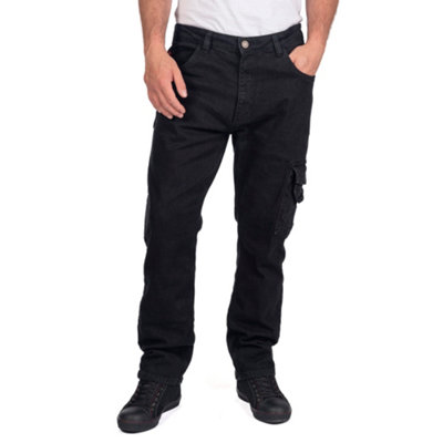 Lee Cooper Workwear Mens Stretch Denim Carpenter Jean, Black, 32W (31" Reg Leg)