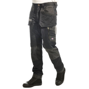 Lee Cooper Workwear Mens Stretch Holster Cargo Trousers, Black, 32W (31" Reg Leg)