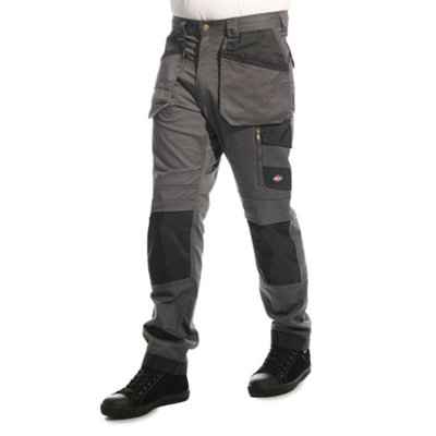 Lee Cooper Workwear Mens Stretch Holster Cargo Trousers, Grey, 36W (31" Reg Leg)